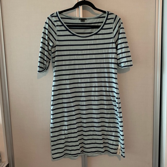 Theory navy and mint stripped t-shirt dress - Picture 1 of 5